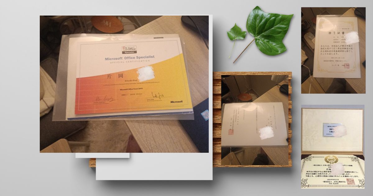 保有資格の証明（プライバシー保護のため一部加工）